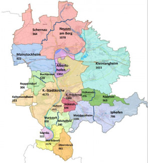 Karte Kirchengemeinden Kitzingen