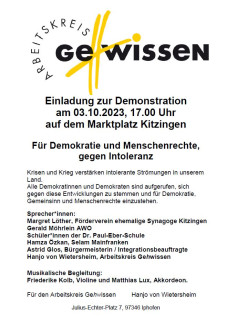 Demonstration für Demokratrie und Menschenrechte