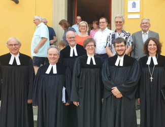 Verabschiedung Pfr. Sebastian Roth (1. Reihe, zweiter von rechts)